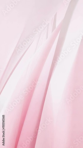 Soft pink abstract flowing fabric-like texture gently moves, creating a sense of elegance and simplicity. Ideal for themes of delicacy and minimalism.