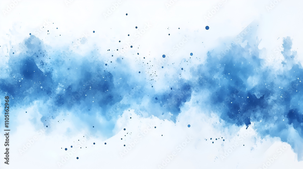 Blue watercolor splashes on a white background Blue watercolor splashes on a white background