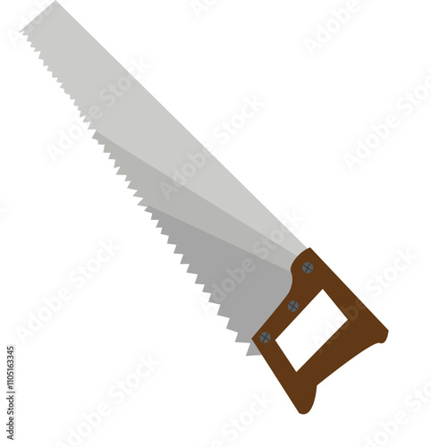 Simple Hand Saw icon vector on a white background.