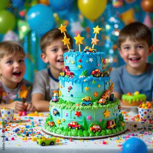 children celebrating birthday