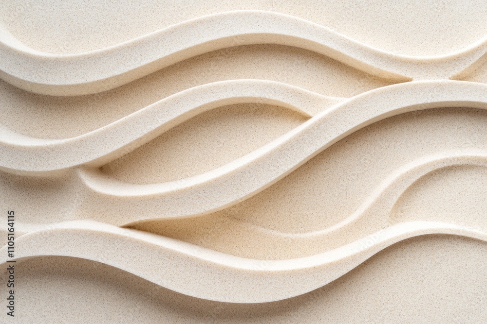 Obraz premium Beige Abstract 3D Waves with Textured Surface