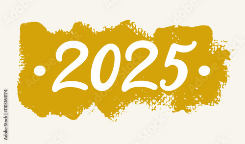 New Year 2025 Hand Lettering Banner Vector Numbers