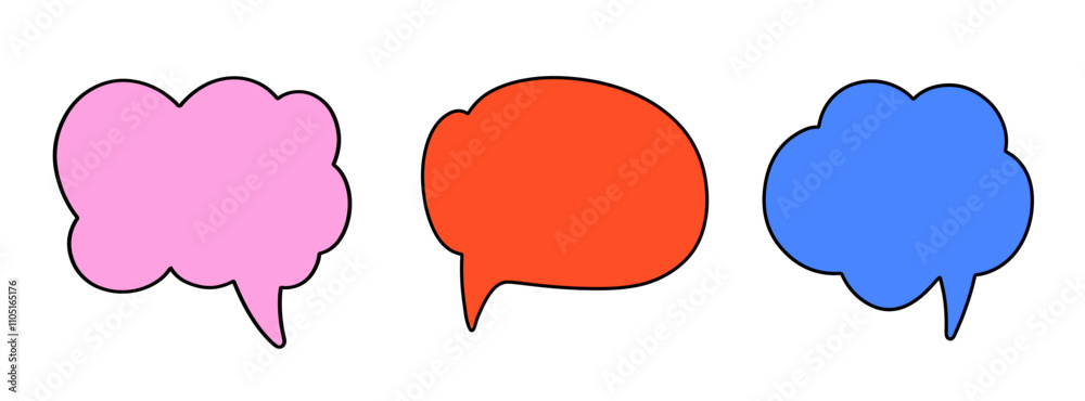 Chat Speech Bubble Message Text Cloud Shapes Set Chat Speech Bubble Message Text Cloud Shapes Set