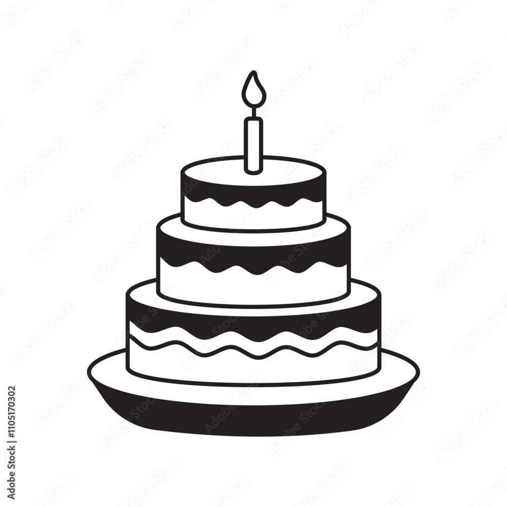 Cake icon, vector design. Silhouette of birth day cake icon, vector. Bakery linear icons and vector. Christmas cake line icon, sign and symbol with candle. Vector illustration. Cake icon, vector design. Silhouette of birth day cake icon, vector. Bakery linear icons and vector. Christmas cake line icon, sign and symbol with candle. Vector illustration.