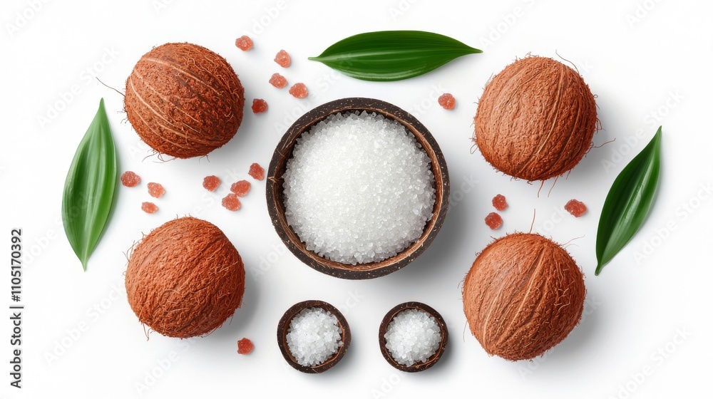 Handmade Thai Coconut Sugar on Rustic Background Handmade Thai Coconut Sugar on Rustic Background