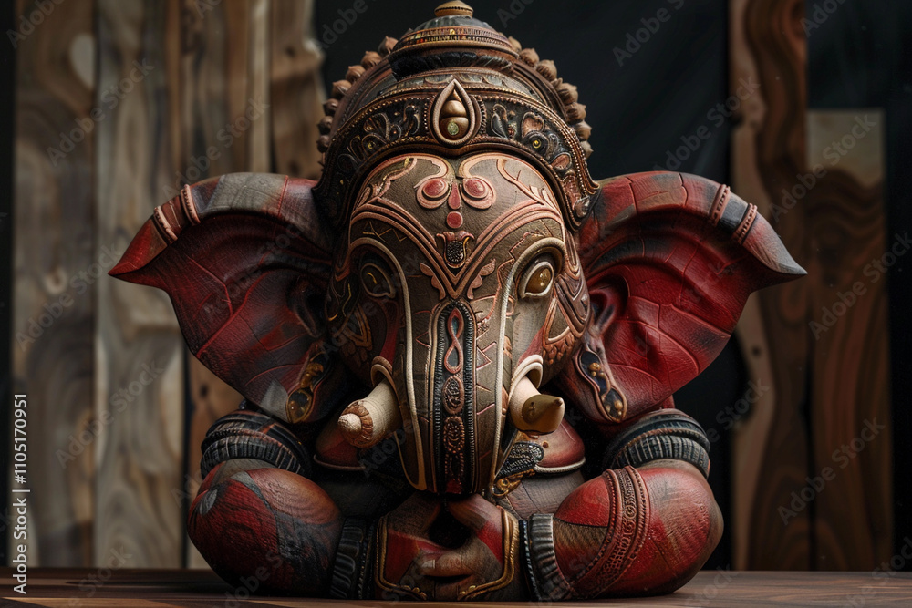 Greeting card with bright holiday composition for Ganesh Chaturthi Greeting card with bright holiday composition for Ganesh Chaturthi