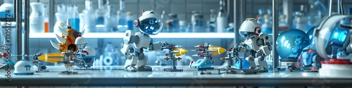  Miniature Astronauts in a Detailed Space Station Scene