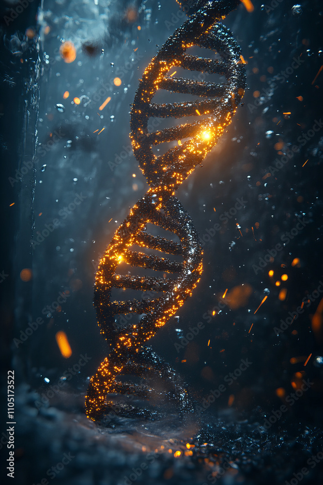 Abstract DNA Helix Rendered in Scientific Style with Futuristic Light Effects for Genetic Research, Molecular Biology, and Biotechnology Concepts Abstract DNA Helix Rendered in Scientific Style with Futuristic Light Effects for Genetic Research, Molecular Biology, and Biotechnology Concepts