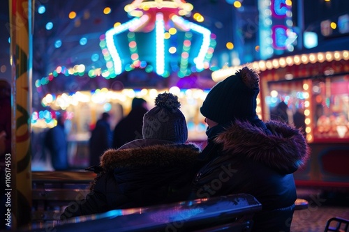 Fahrgeschäft auf Weihnachtsmarkt photo