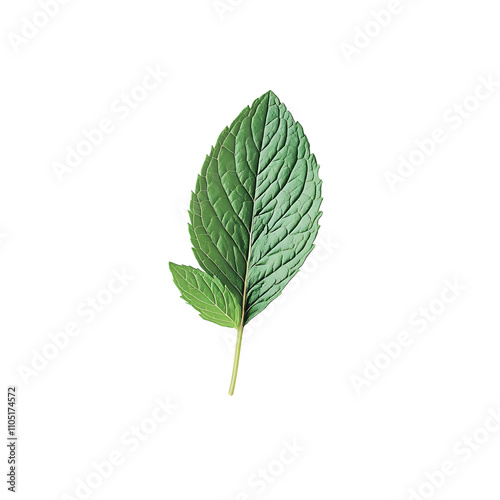 Fresh mint leaf on a clean transparent background, perfect for herbal, natural, and health-themed designs