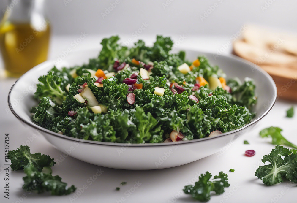 Kale Salad isolated on white background Kale Salad isolated on white background