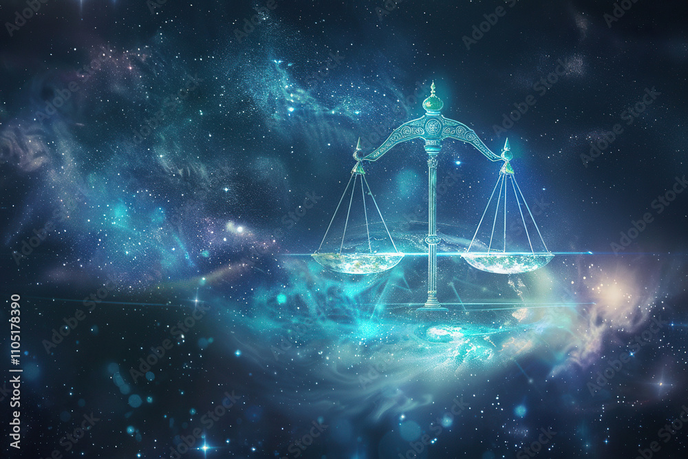 Astrological composition with concept of Libra zodiac sign symbol Astrological composition with concept of Libra zodiac sign symbol