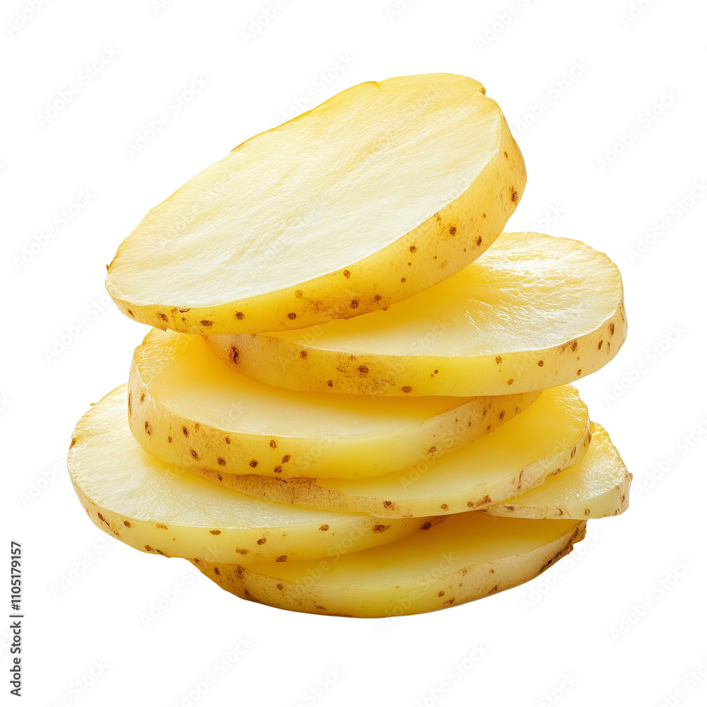 Potato slices, isolated, transparent background, png Potato slices, isolated, transparent background, png