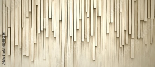 Fototapeta Naklejka Na Ścianę i Meble -  Abstract Vertical Wooden Slats in Antique Ivory for Elegant Walls