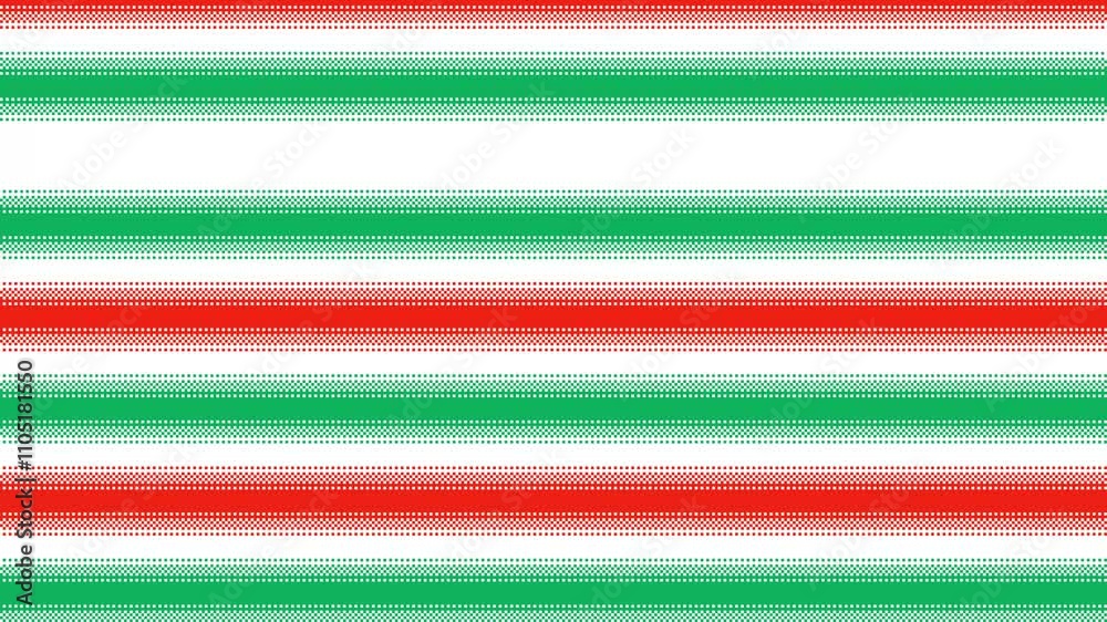 Seamless loop animation of pixel art green, red and white background. Horizontal stripes dithering backdrop. Seamless loop animation of pixel art green, red and white background. Horizontal stripes dithering backdrop.