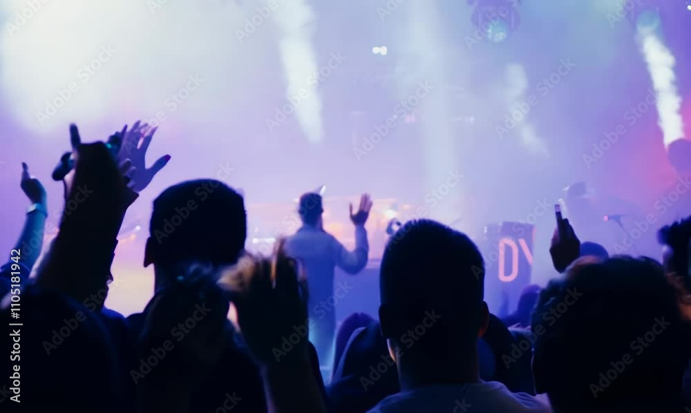 immersive concert experience with blurred audience in slow motion