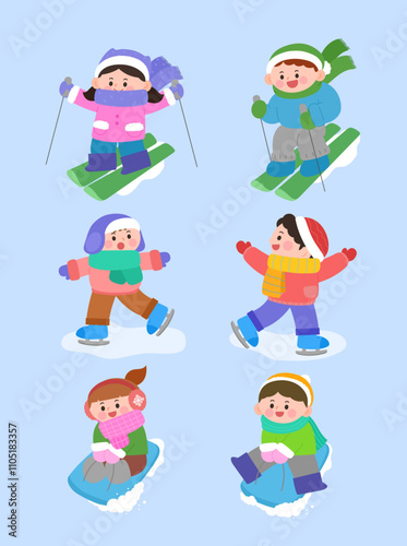 겨울활동 어린이들