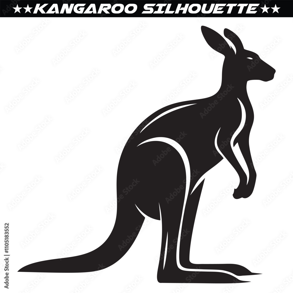 Kangaroo silhouette isolated on white background. vector eps 10 Kangaroo silhouette isolated on white background. vector eps 10