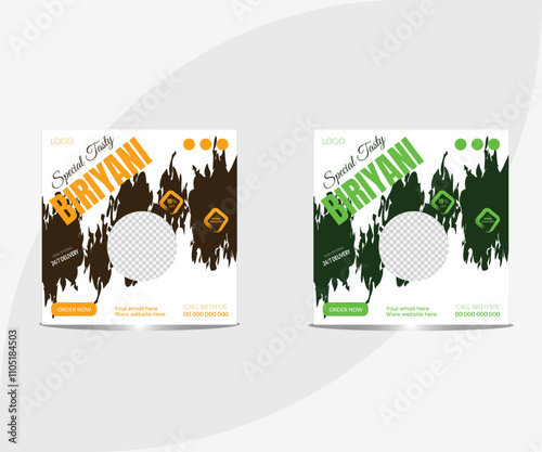 special tasty biryani social media post template design. Special healthy biryani social media post design.