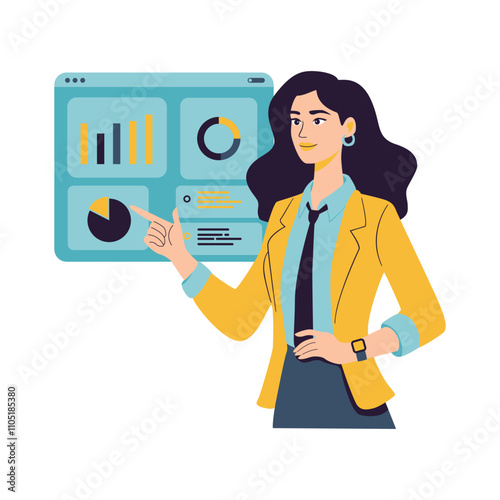 Businesswoman Analyzing Data and Charts