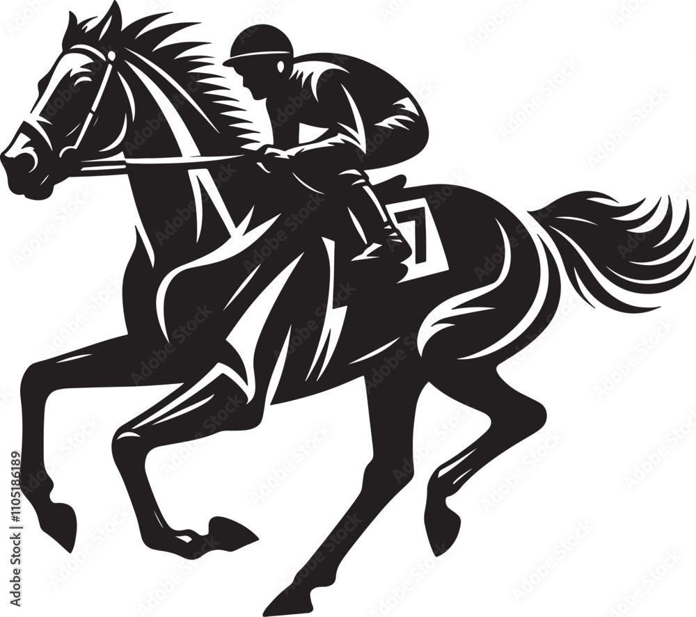 Obraz premium silhouette, The action of playing Race horse, vector