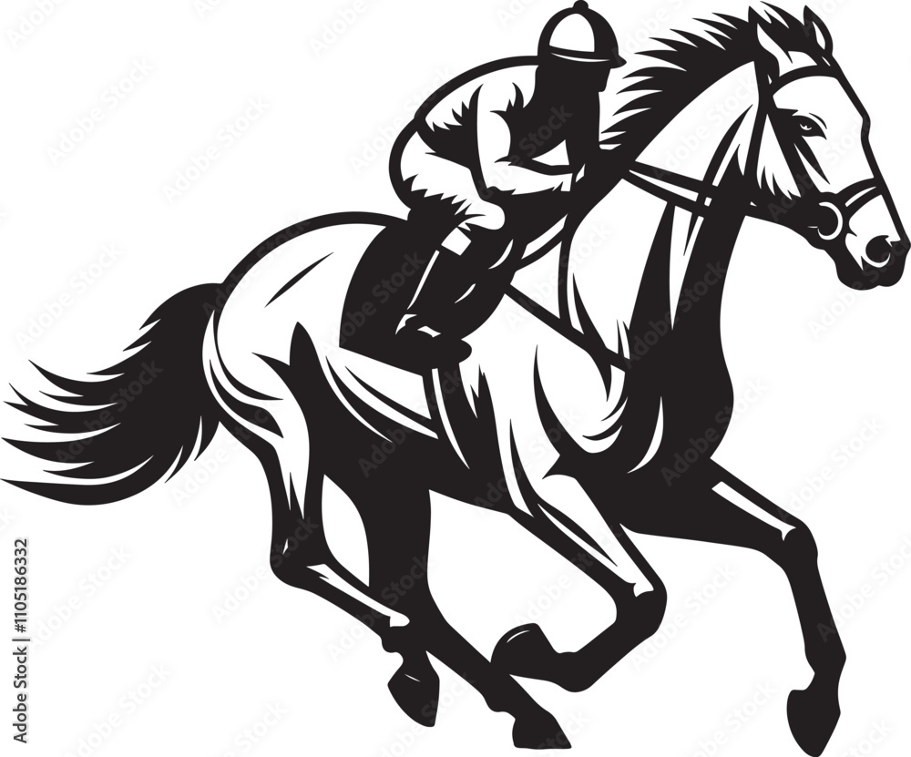 silhouette, The action of playing Race horse, vector silhouette, The action of playing Race horse, vector