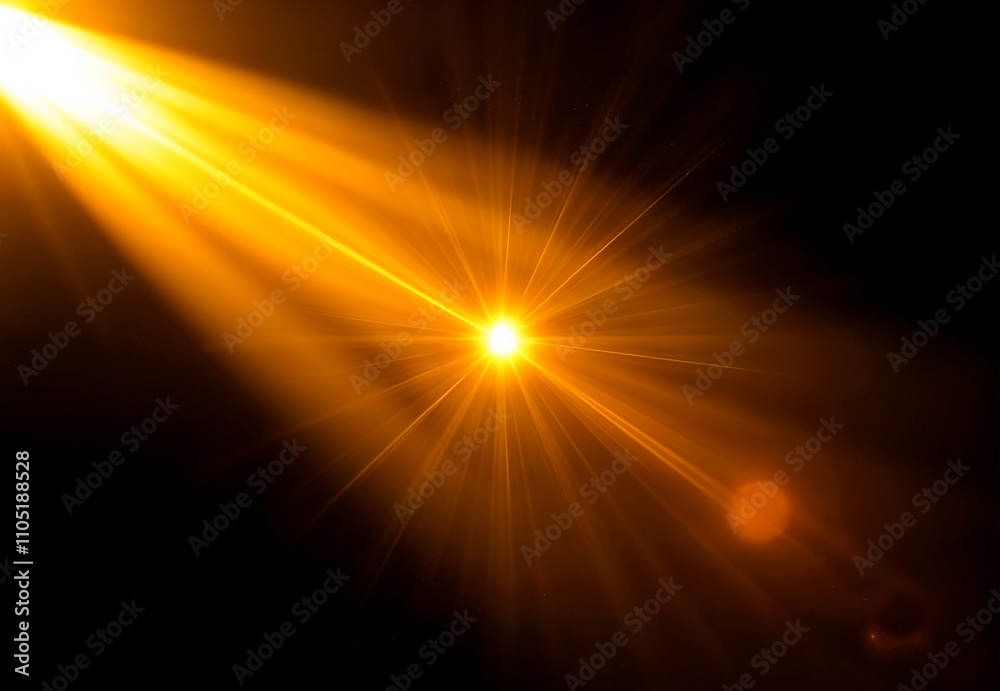 sun rays light overlays yellow flare glow isolated on Black backgrounds sun rays light overlays yellow flare glow isolated on Black backgrounds