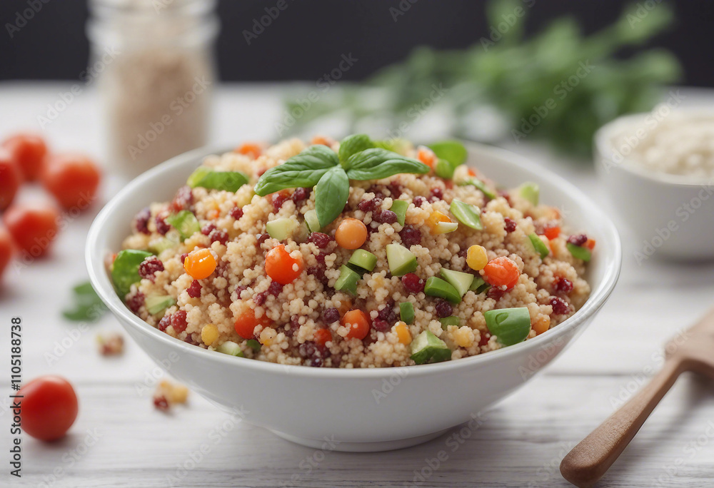 Quinoa Salad isolated on white background Quinoa Salad isolated on white background