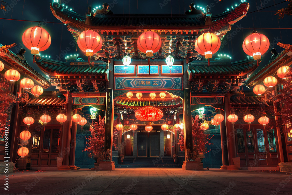 Beautiful holiday composition for celebrate chinese festival of lanterns