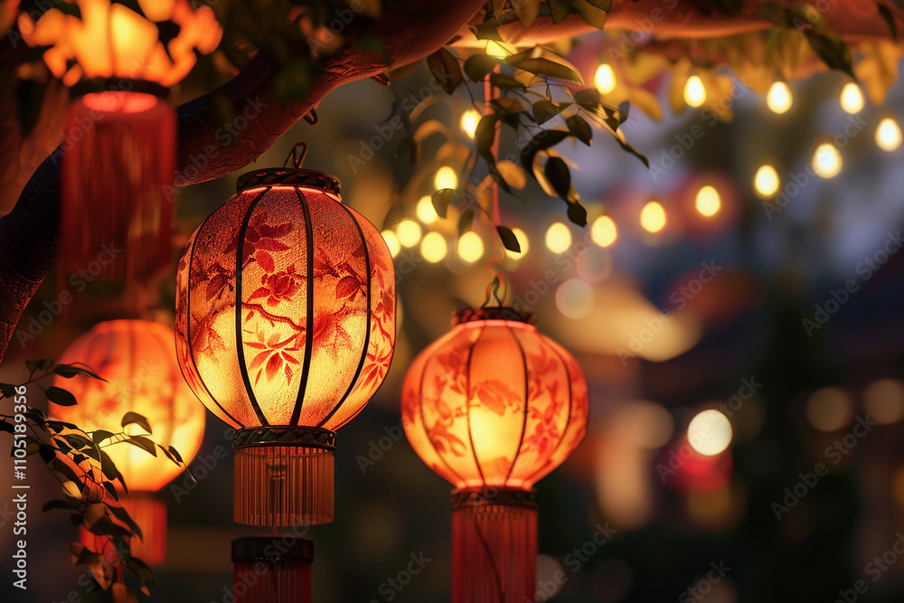 Beautiful holiday composition for celebrate chinese festival of lanterns Beautiful holiday composition for celebrate chinese festival of lanterns