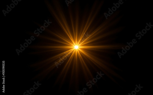 overlays or golden flare isolated on black background