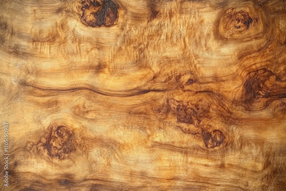 Burl Strip Abstract Background: Aged Grunge Illustration of Exotic Amboyna Wood