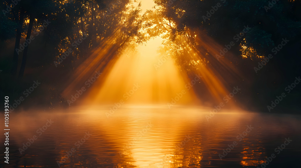 Golden Hour River Illustration Golden Hour River Illustration