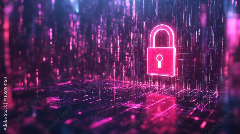 A glowing red padlock icon in a digital space representing cybersecurity and data protection. A glowing red padlock icon in a digital space representing cybersecurity and data protection.