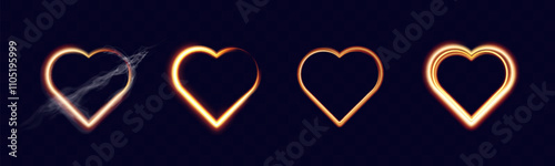 Light heart for holiday cards.Template for greeting banners.. Valentine's Day.Vector illustration.	