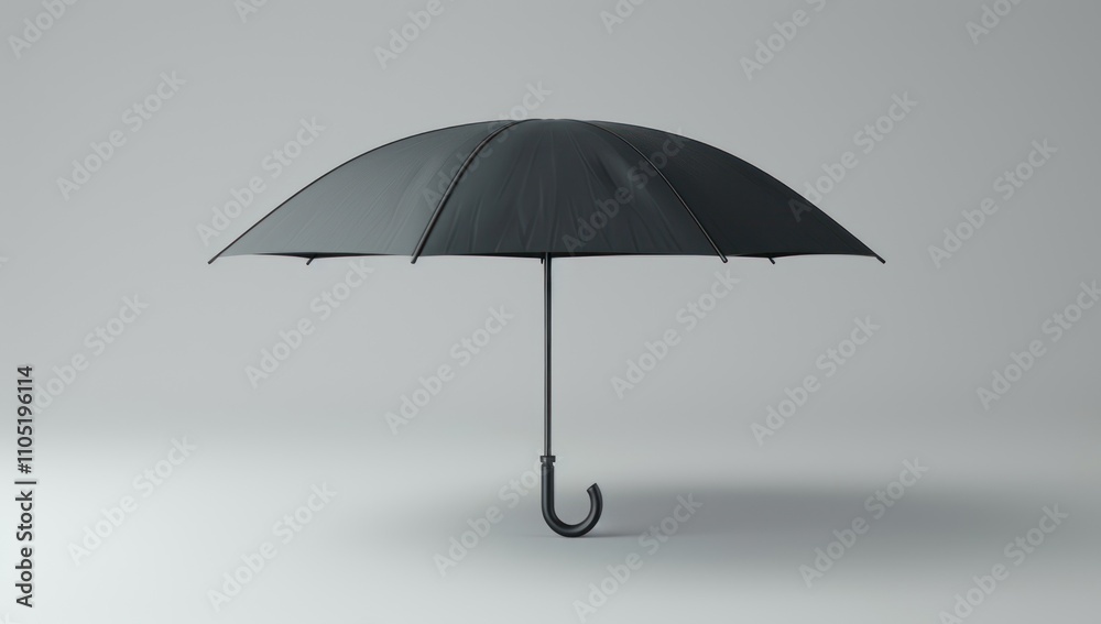 Black Umbrella on a White Background Black Umbrella on a White Background