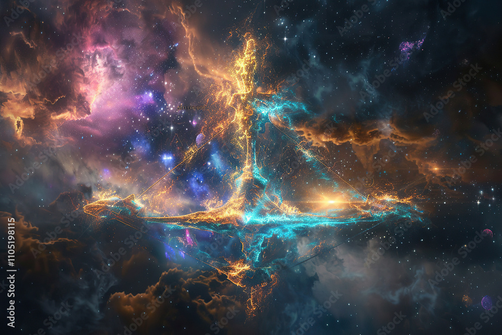 Astrological composition with concept of Libra zodiac sign symbol Astrological composition with concept of Libra zodiac sign symbol