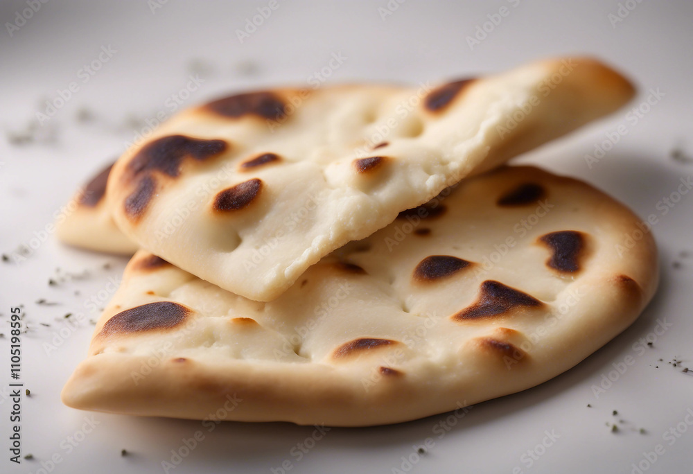 Naan Bread isolated on white background Naan Bread isolated on white background