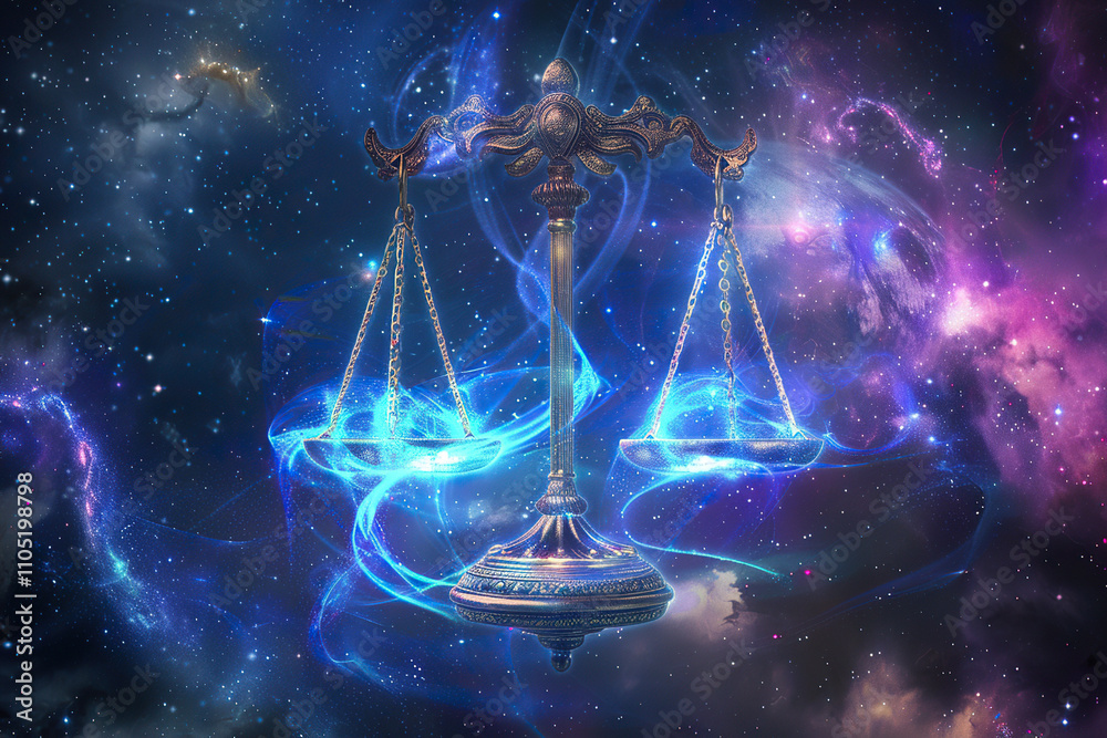 Astrological composition with concept of Libra zodiac sign symbol Astrological composition with concept of Libra zodiac sign symbol