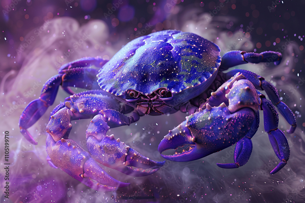 Astrological composition with concept of Cancer zodiac sign symbol Astrological composition with concept of Cancer zodiac sign symbol