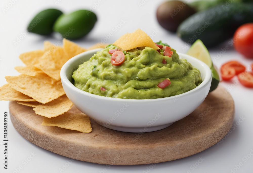 Guacamole isolated on white background Guacamole isolated on white background