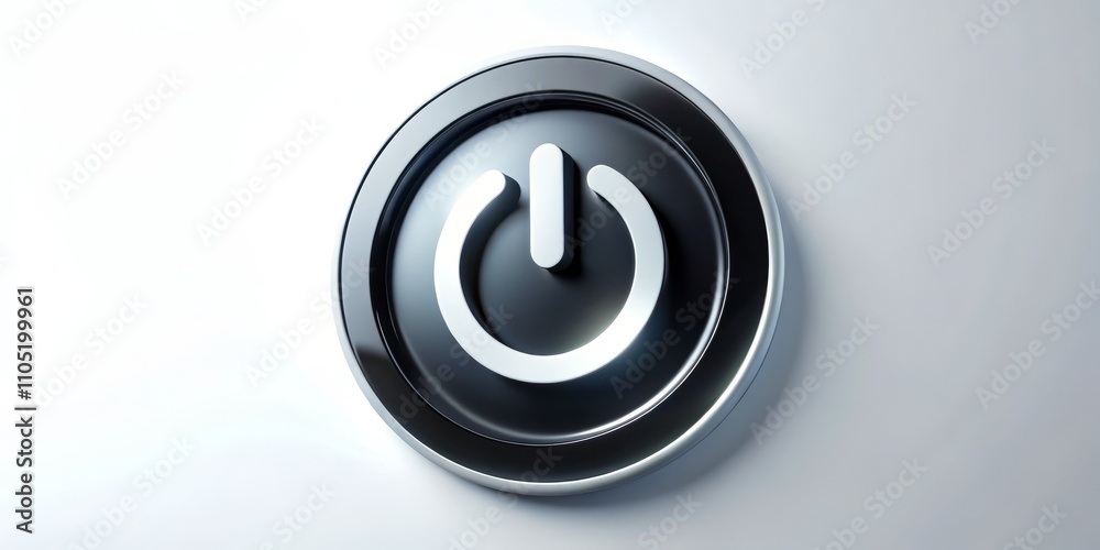 Simple Black Power Button on White Background - Classic On/Off Energy Switch in Flat Style for Modern Computer and Technology Designs Simple Black Power Button on White Background - Classic On/Off Energy Switch in Flat Style for Modern Computer and Technology Designs