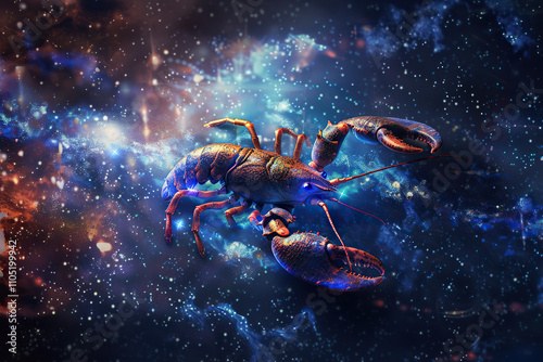 Astrological composition with concept of Scorpio zodiac sign symbol