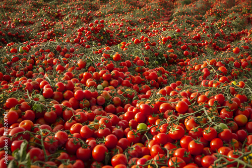 Greeting card with bright holiday composition for celebrate la tomatina photo