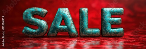 Bold 3D SALE text on a bright red background is ideal for promotional materials.