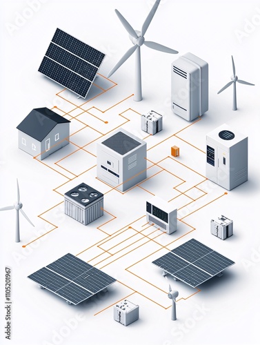 A cross-section diagram showing energy storage and distribution within a smart city.