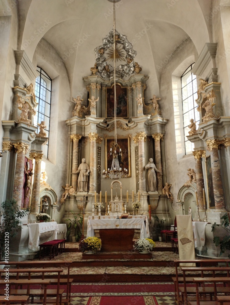 Church of the Immaculate Conception of the Most Holy Virgin Mary in Slonim, Belarus. The interiors of the church