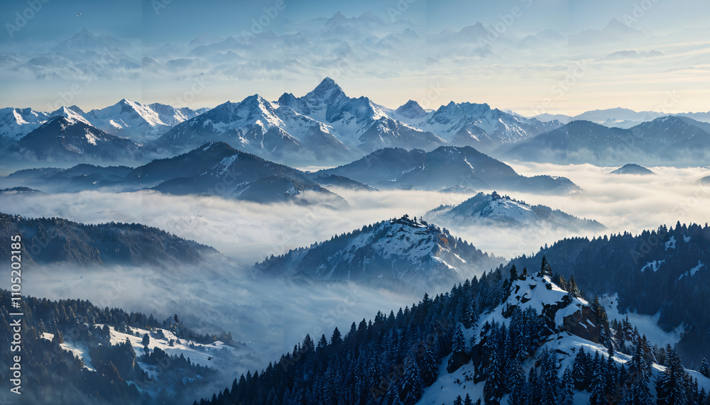 Splendeur hivernale des Alpes Splendeur hivernale des Alpes