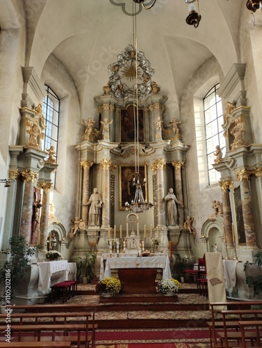 Obraz na płótnie Church of the Immaculate Conception of the Most Holy Virgin Mary in Slonim, Belarus. The interiors of the church w salonie