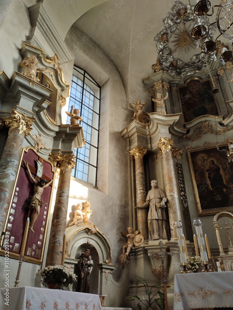 Church of the Immaculate Conception of the Most Holy Virgin Mary in Slonim, Belarus. The interiors of the church